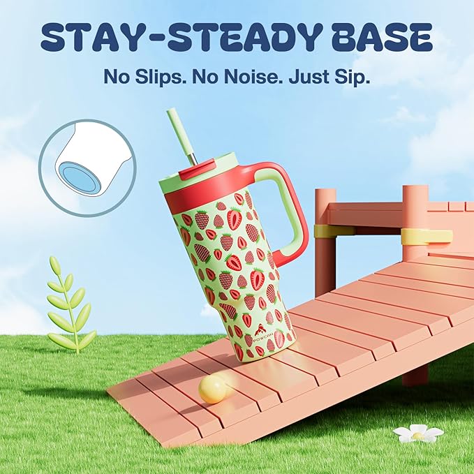 24 oz Metal Tumbler Cup for Girls: Easy Grip Handle, Leak-Proof when Sealed - Image 6