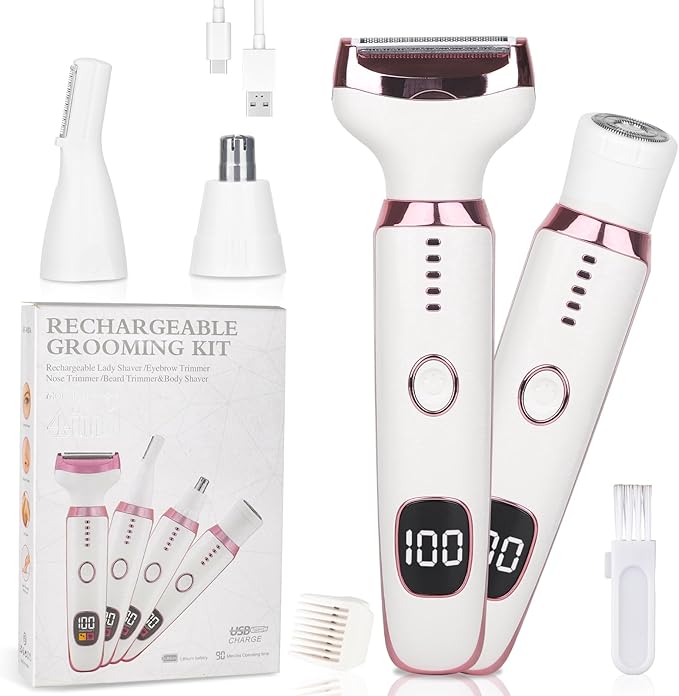 Electric Razors LED Display for Women Men, 2025 Wet/Dry Lady Shaver, 4 in 1 by BeanifyElectricRazor