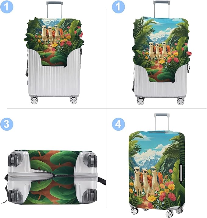 Alpaca Luggage Cover Washable Suitcase Protector Anti-Scratch, Stretchable Fit - Image 4