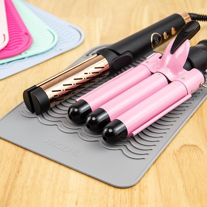 ANGENIL Pro Large Silicone Mat, Heat Resistant, for Curling Iron, Flat Iron, Travel Hot Hair Straightener Tools, Large Size 11.02" x 7.9"