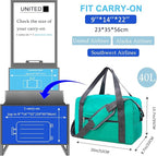 Foldable Carry on Luggage Bag 22x14x9 Personal Item Bag - Image 2
