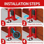 Portable Alarm Door Stopper, Security Travel Anti-Theft Blocker - Image 4
