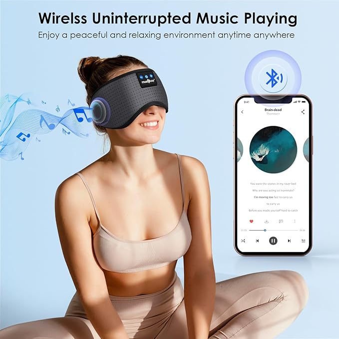 MUSICOZY Sleep Headphones Bluetooth 5.4 Breathable Sleeping Headphones Sleep - Image 6