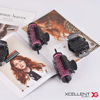 Round Brush Set for Blow Drying - Round Hair Brush Set with Detachable Barrels Styling Tool, Roller with 6 Barrels 1 Handle 6 Clips, 3 Different Hair Rollers to Create Your Hairstyle - Purple Black