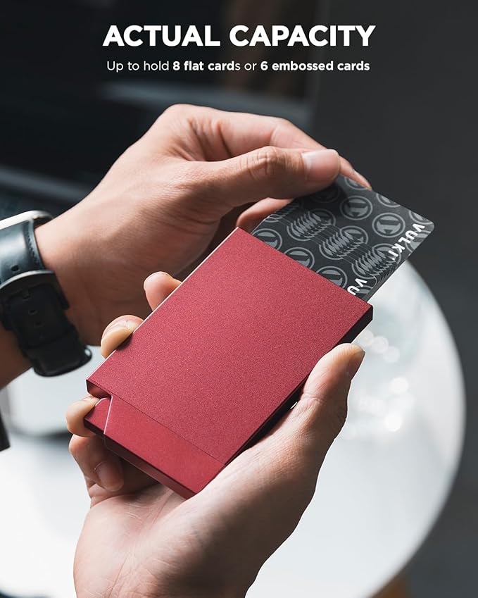VULKIT Pop up Card Holder Minimalist Credit Card Holder RFID Blocking Slim - Image 2