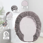 Microfiber Elongated Toilet Seat Cover 19.5"x 15" Machine Washable Solid Toilet - Image 4
