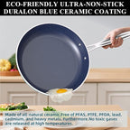 Nuwave 9pc Cookware Set Healthy Duralon Blue Ceramic Nonstick Coated, Diamond - Image 6