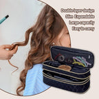 Hair Dryer Travel Carrying Case, Curling Iron Storage Bag, Slim Expandable Handheld Dual-Layer Travel Storage Bag for Dryer/Hair Tool Organizer/Style Organizer