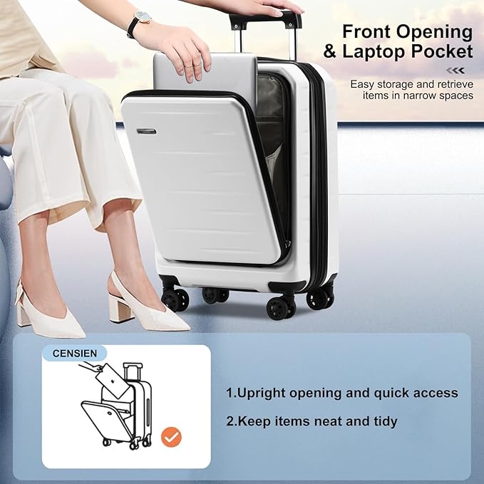 Expandable Carry On Luggage Airline Approved, 20 Inch Lightweight ABS+PC Hard - Image 3