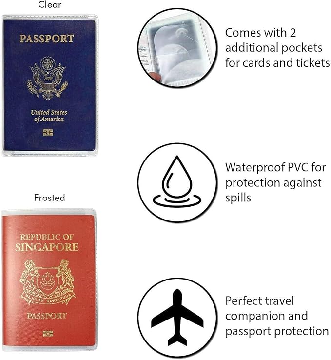 Clear Transparent Passport Cover Holder Case Organizer ID Card Travel Protector - Image 5