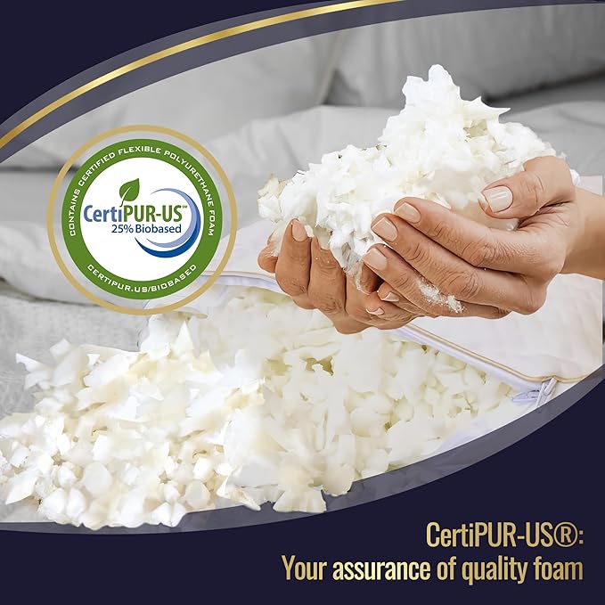 Royal Therapy 2-Pack King Memory Foam Pillow, Adjustable Shredded Odor-Free - Image 4