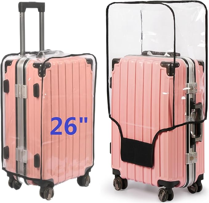 Clear PVC Suitcase Cover Protectors, Thicken Wheeled Luggage Cover Waterproof by FABULWAY