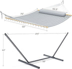 Double Hammock with Stand for Outdoor, Heavy Duty Portable Hammock with - Image 6