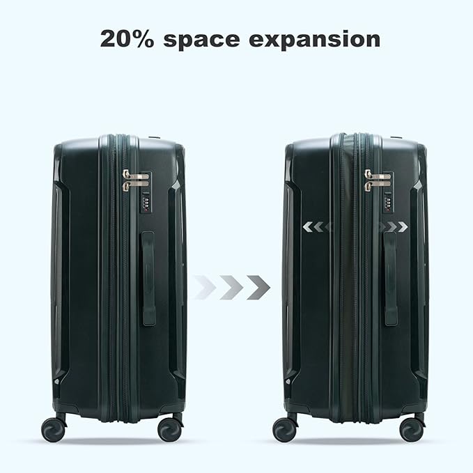 Nazhura Luggage Set, 3-Piece Hardside Suitcase Set, 20-inch Carry On, 28-inch - Image 4