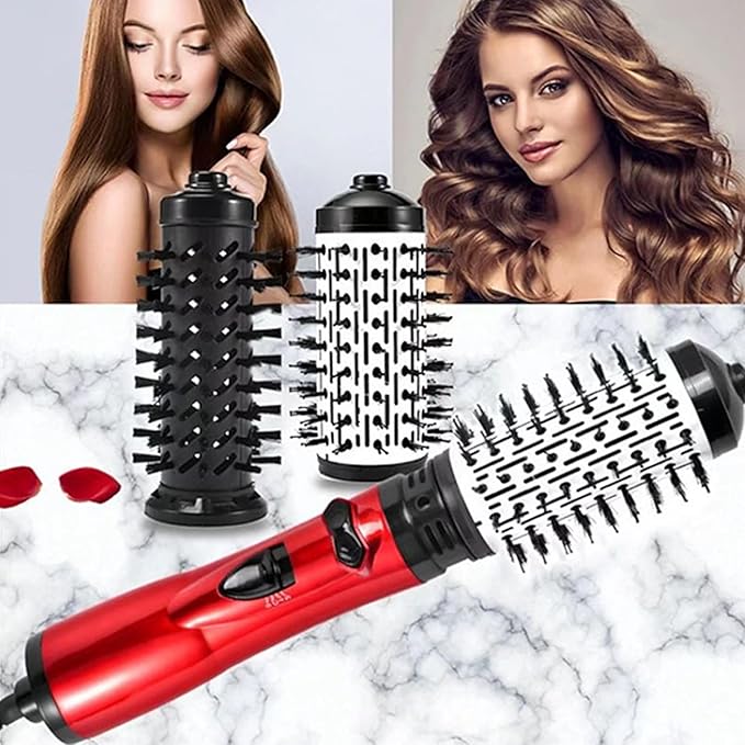 Heated Styling Brush Dryer - All in Volumizing Tool for Quick Looks | Coated Body with Even Heat Flow, Electric Grooming Appliance for Daily Styling 14.57x5.51 in