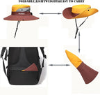 Womens Summer Sun Hat Beach Hat Wide Brim Outdoor UV Protection Hat Foldable - Image 4