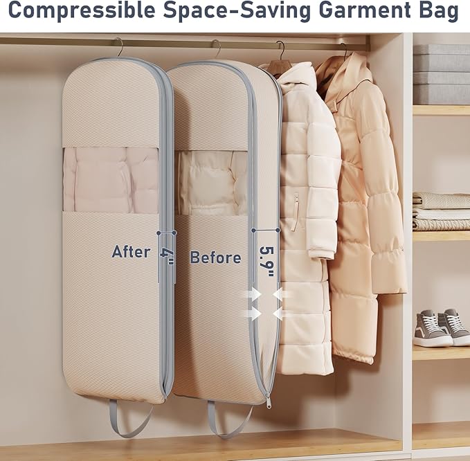 DIMJ 2 Pack 43" Space Saving Garment Bags - Image 2