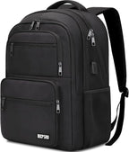 Black Backpack for Men Women, 15.6 inch Laptop Backpack for School, School by BICPSRO
