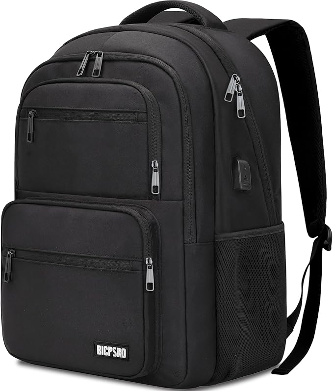 Black Backpack for School, School Backpack for Boys Girls Teens, College Book by BICPSRO