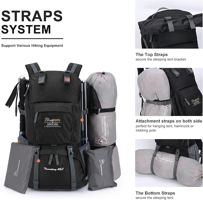 MOUNTAINTOP 40L Hiking Backpack Lightweight Travel Backpack - Image 4