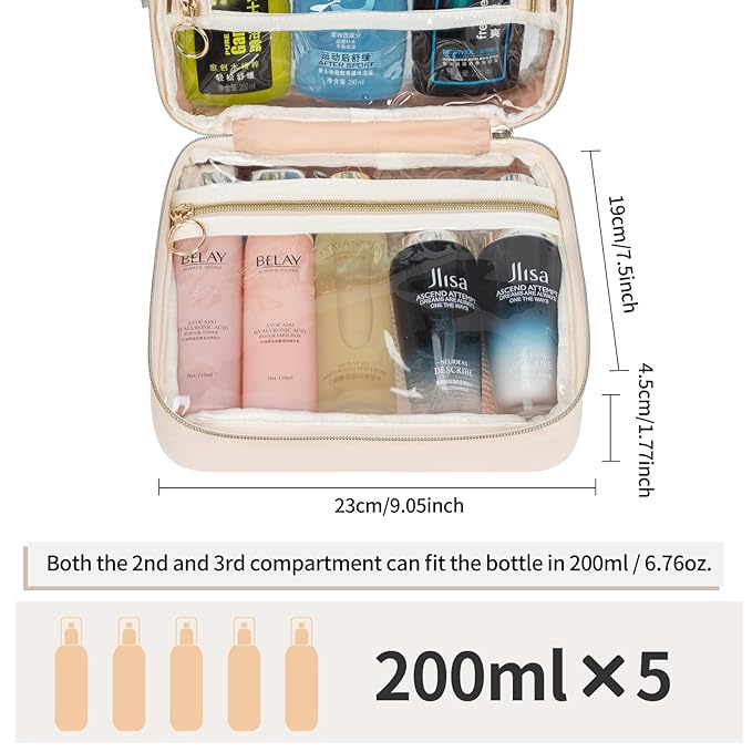 CUBETASTIC Clear Makeup Bags, Travel Make Up Organizer Storage Case, Hanging - Image 3