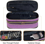 Hair Dryer Travel Carrying Case, Curling Iron Storage Bag, Slim Expandable Handheld Dual-Layer Travel Storage Bag for Dryer/Hair Tool Organizer/Style Organizer