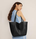 KALIDI Large Tote Bag Vegan Leather Casual Zipper Work Bag Weekender Hobo - Image 8