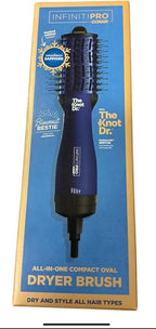 Infiniti Pro by Conair The Knot Dr All-in-One Compact Oval Hair Dryer Brush, Sapphire, 700 Watts