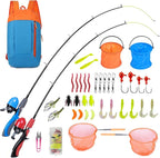 Urban Deco Kids Fishing Pole Kit 2 Pack, Portable Telescopic Kids Fishing Rod by UrbanDeco