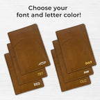 Personalized Monogrammed Antique Saddle Leather RFID Passport Wallet - Image 3