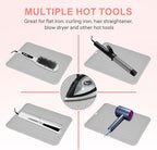 Oversize Silicone Heat Resistant Mat, Portable Travel Mat Cover with Velcro for Curling Irons, Flat Irons, Hair Straightener and Hot Hair Styling Tools(14.2" x 11")