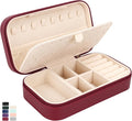 DesignSter Travel Jewelry Box, PU Leather Portable Jewelry Case, Small Jewelry by DesignSter