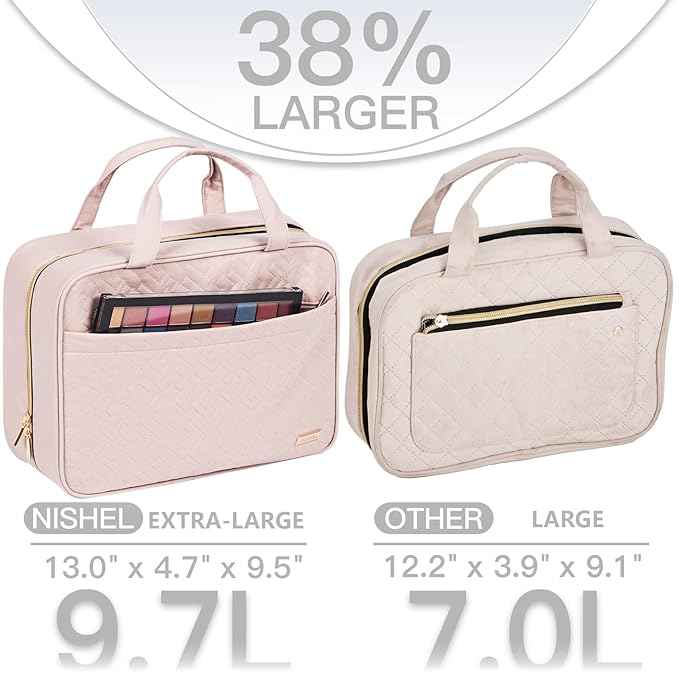 NISHEL Travel Toiletry Bag for women, Portable Hanging Organizer for - Image 3