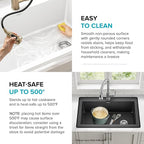 KRAUS Forteza 33-inch Granite Drop In/Undermount Single Bowl White Kitchen Sink - Image 9