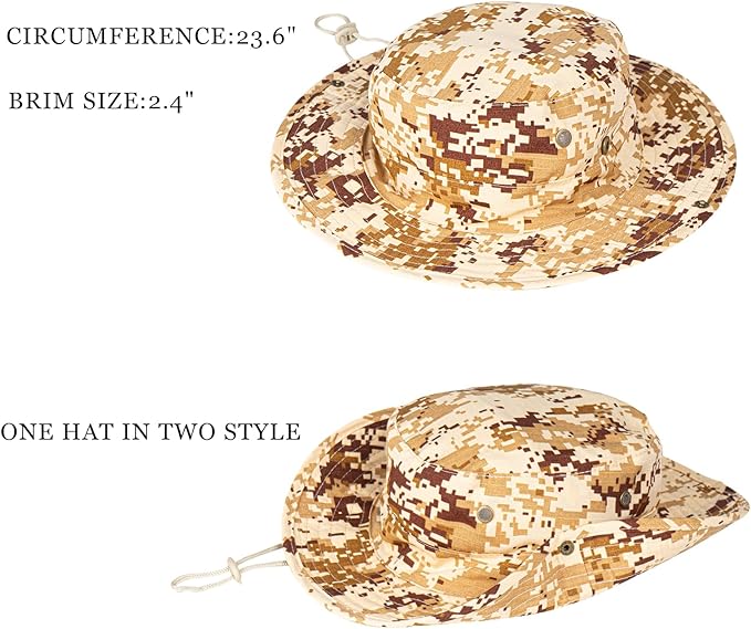 Sun Hats for Men Women Boonie Hat Foldable Fishing Hat UPF 50+ Bucket Hat for - Image 2