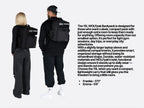 15L Slim Gym Backpack 1000D Travel EDC (Black With White Accents)