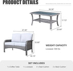 HOOOWOOO Patio Furniture Set, Outdoor High Back Loveseat Set, All Weather - Image 6
