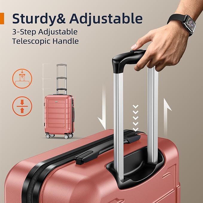 SHOWKOO Luggage Sets Expandable PC+ABS Durable Suitcase Sets Double Wheels TSA - Image 6