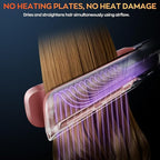 Hair Straightener – 2 in 1 Wet to Dry Air Straightener with High-Speed Ionic Airflow, Straightens Using air, No Heat Damage, Smart Temperature Control for Medium to Long Hair (35-75cm) (Purple)
