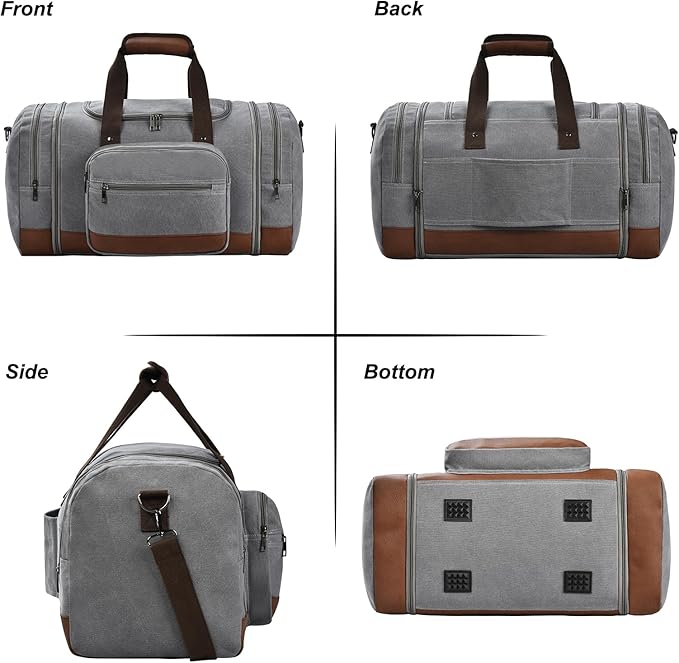 Litvyak Duffle Bag for Travel, 50L Canvas Travel Duffel Bags Overnight Weekend - Image 6