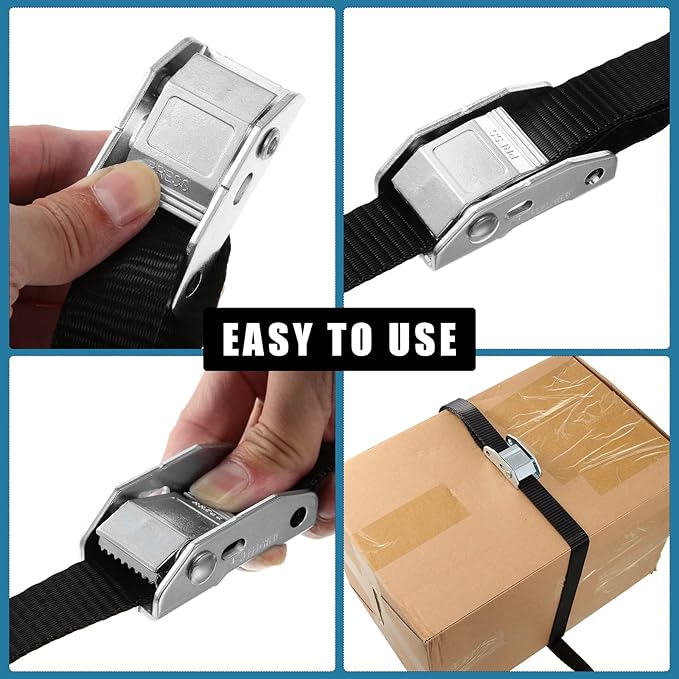 16 Pcs Cambuckle Tie Down Straps 1763lbs Break Strength Securing Straps 1'' x - Image 4