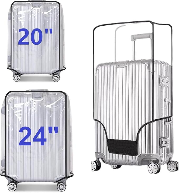 2pcs Clear PVC Suitcase Covers Protectors Transparent Luggage Cover Waterproof by FABULWAY
