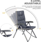 EVER ADVANCED Folding Camping Recliner Chair Fully Padded - Image 4
