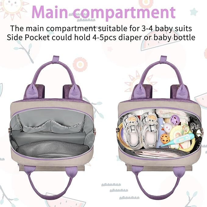 Diaper Bag Backpack, Large Unisex Baby Bags - Image 7