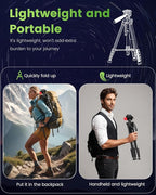 74"-Camera-Tripod, Porfessional Aluminum Heavy Duty Tripod Stand - Image 4