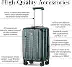 Hanke 20 Inch Carry On Luggage Aluminum Frame Front Opening Rolling Suitcase PC - Image 6