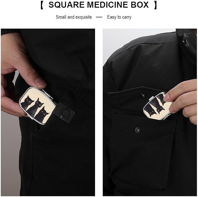 Metal 2 Compartment Pill Organizer Travel Friendly Portable Compact Pill Box - Image 5