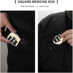 Metal 2 Compartment Pill Organizer Travel Friendly Portable Compact Pill Box - Image 5