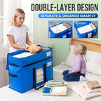TAILI 2 Tier Extra Large Moving Bags, 4 Pack Blue Heavy Duty Totes - Image 3