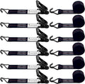 6 Pack 2 inch Ratchet Straps Heavy Duty J Hook 2 in x 15ft by SALUINOKI